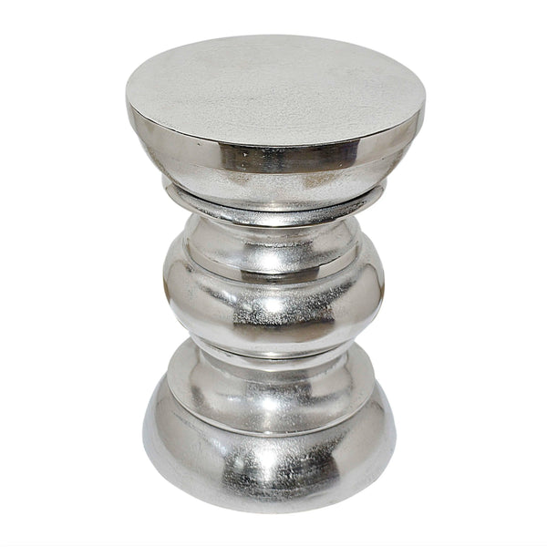 Beistelltisch aus Aluminium in Nickeloptik – silberfarben – 33x33x47 cm – modern