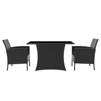 Lounge-Set Riviera Noir – Polyrattan mit Glasplatte, Eleganz für Außenbereiche