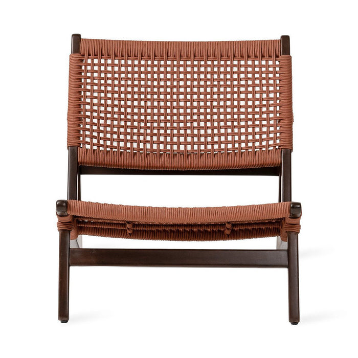 Loungesessel aus Teakholz mit Seilgeflecht – zwei Farbvarianten – 65×86×70 cm – skandinavisches Design