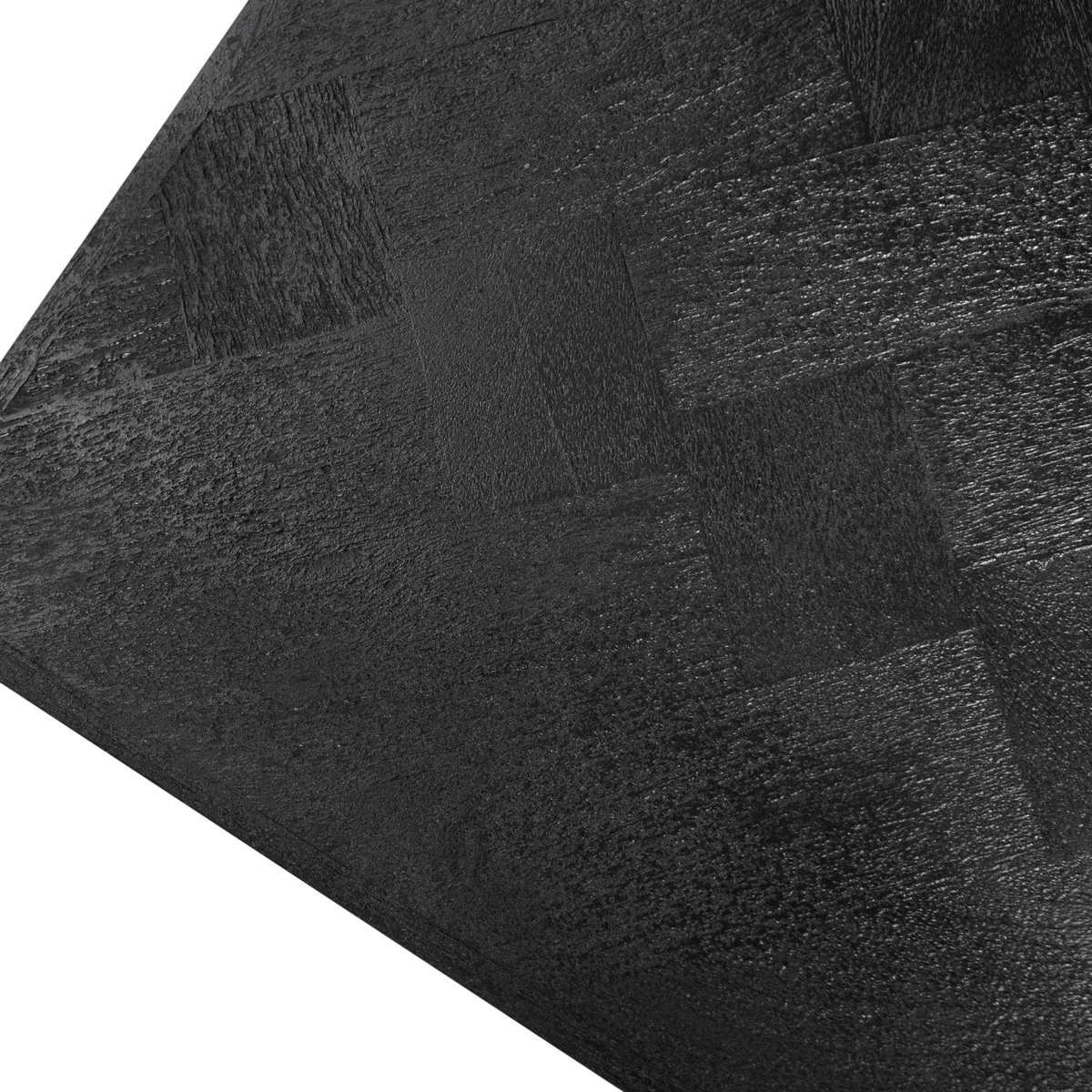 TV-Lowboard in Schwarz – Mangoholz mit Fischgrätmuster – 160×40×60 cm – mattes Design
