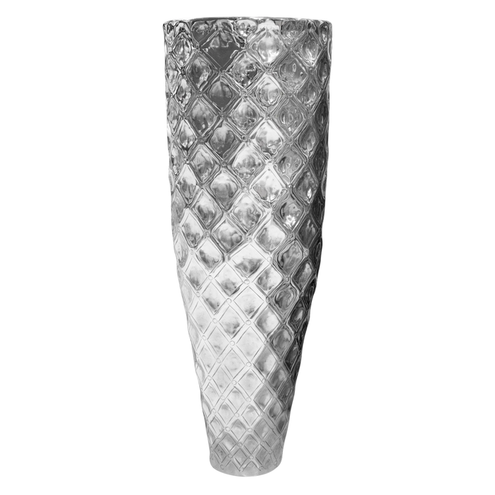 Vase aus rohem Aluminium in Silber – schlanke Form – 40x40x148 cm – modern & elegant