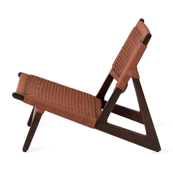 Loungesessel aus Teakholz mit Seilgeflecht – zwei Farbvarianten – 65×86×70 cm – skandinavisches Design