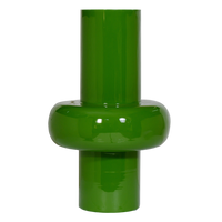 Vase aus grün emailliertem Eisen – glänzende Oberfläche – 28x28x43 cm – modern