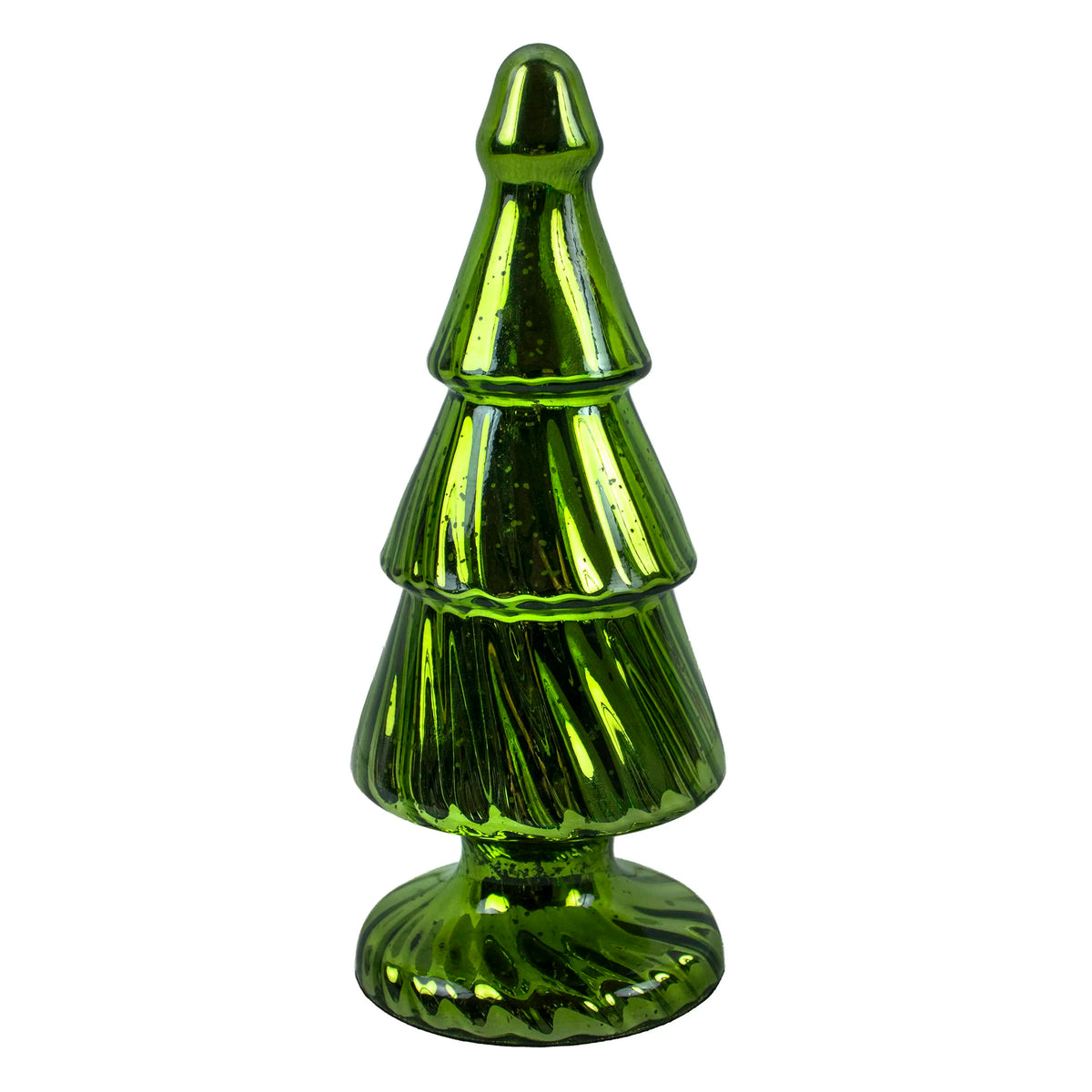 Deko-Weihnachtsbaum HOLLY – Grünes Glas mit Struktur – Ø 10 x H 25 cm