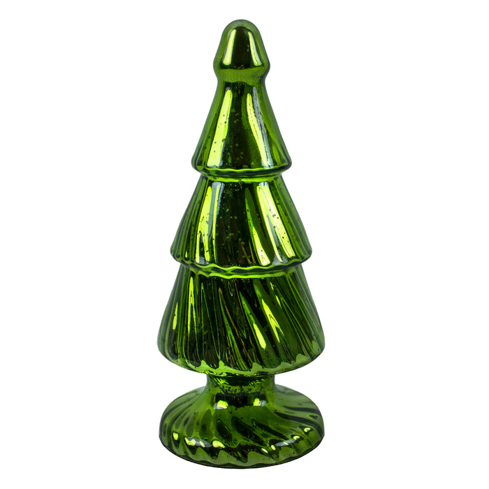 Deko-Weihnachtsbaum HOLLY – Grünes Glas mit Struktur – Ø 10 x H 25 cm