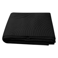 Tagesdecke aus Samt in Schwarz – gesteppte Bögen – 280×260 cm – modern & edel