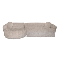 Sofa POTTS in Beige aus Stoff – 315x135x71 cm – organische Form – modernes Design