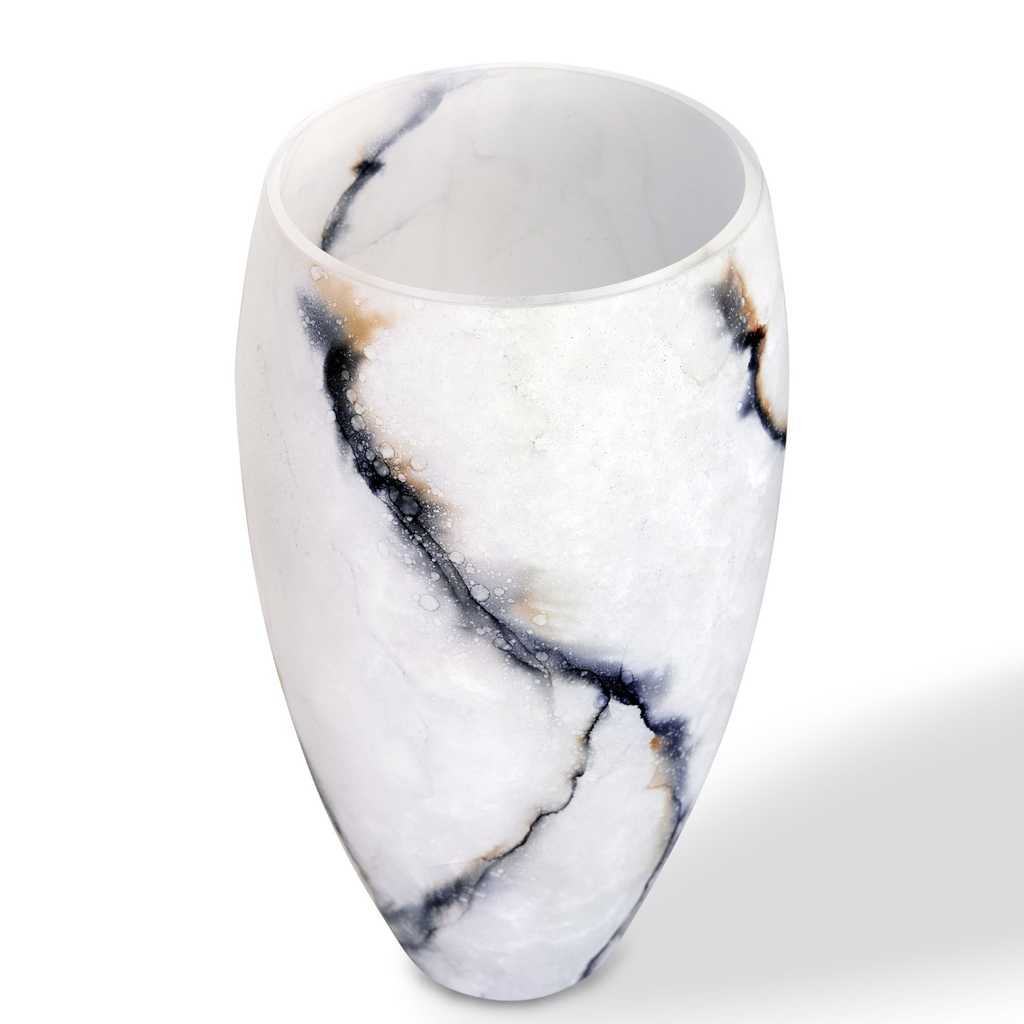 Vase Ice — mattes Glas Marmor 38 cm