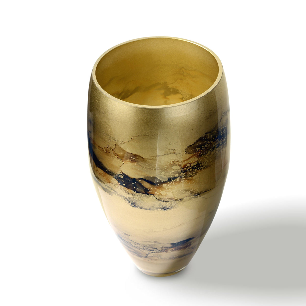 Vase Gold Marmor — Glas 38 cm