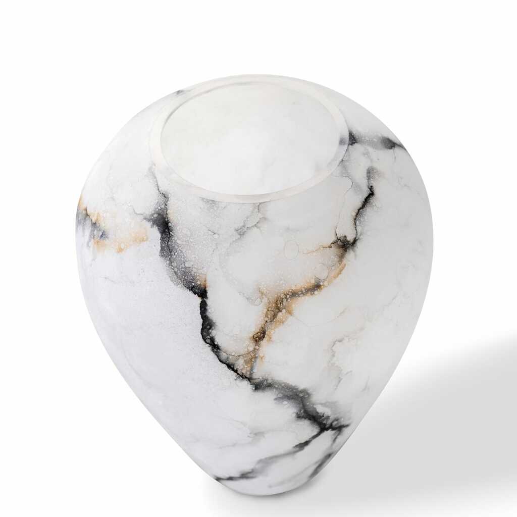 Vase Ice — mattes Glas Marmor 27 cm