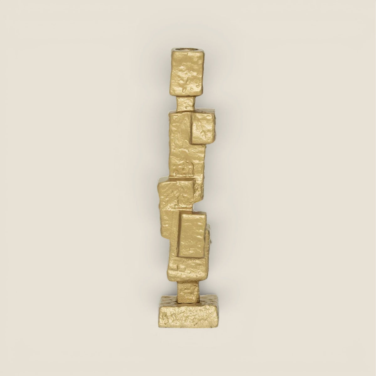 Kerzenhalter Mona — Aluminium in Brass-Look, skulptural