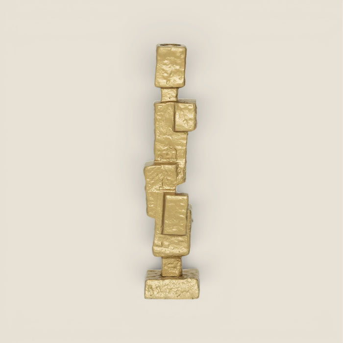 Kerzenhalter Mona — Aluminium in Brass-Look, skulptural