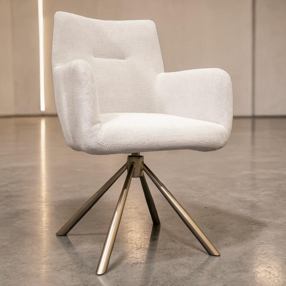 Hera Esszimmerstuhl Stoff Beige — weich gepolstert