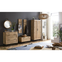 Schuhschrank Natural Harmony – Mangoholz mit Rattan & Metall