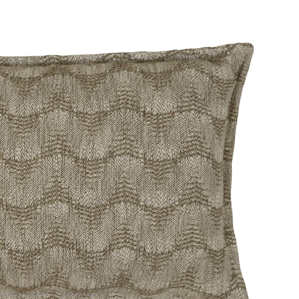 Bouclé Kissen KAURI — Brown — 35x60 cm — Lendenkissen mit Wellenstruktur