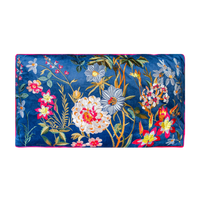 Kissen Blumenmuster / Blau 60 x 35