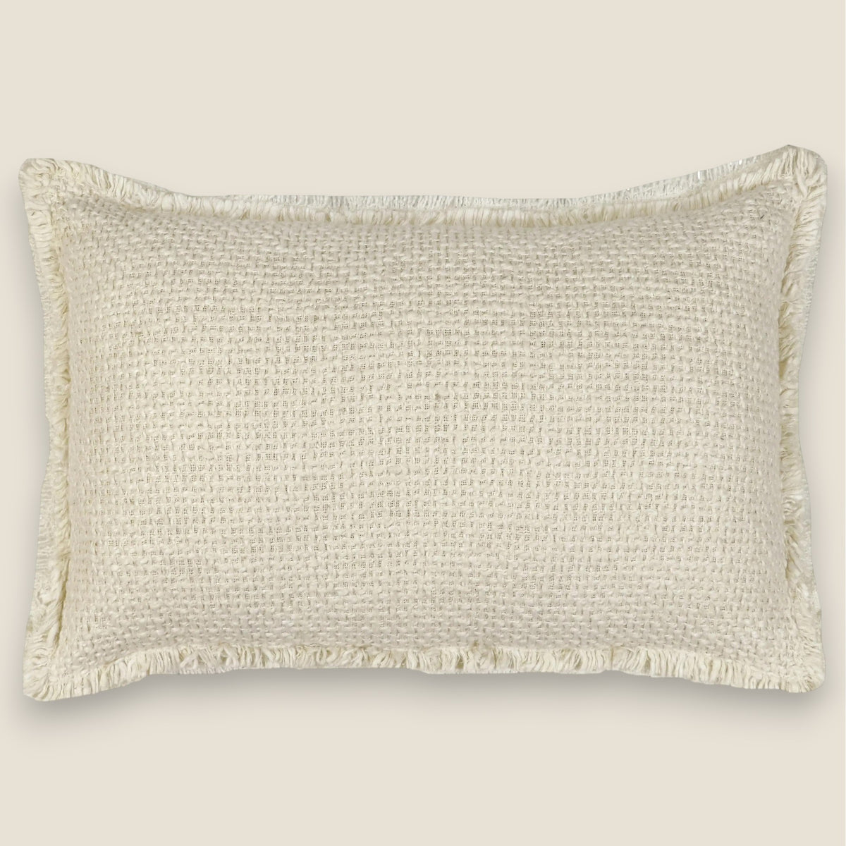 Bouclé Kissen AWHINA — Cream — 35x60 cm — Lendenkissen Bouclé