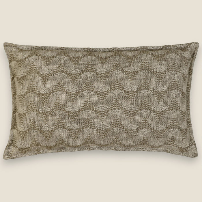 Bouclé Kissen KAURI — Brown — 35x60 cm — Lendenkissen mit Wellenstruktur