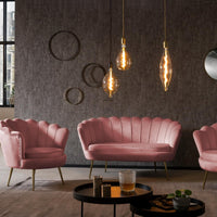 Muschelsofa aus Samt – Lounge-Design & Sitzkissen – 136×78 cm – in 4 Farben