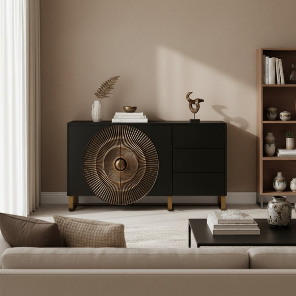 Brass Eclipse Sideboard Gold 150 — festliche Strahlkraft