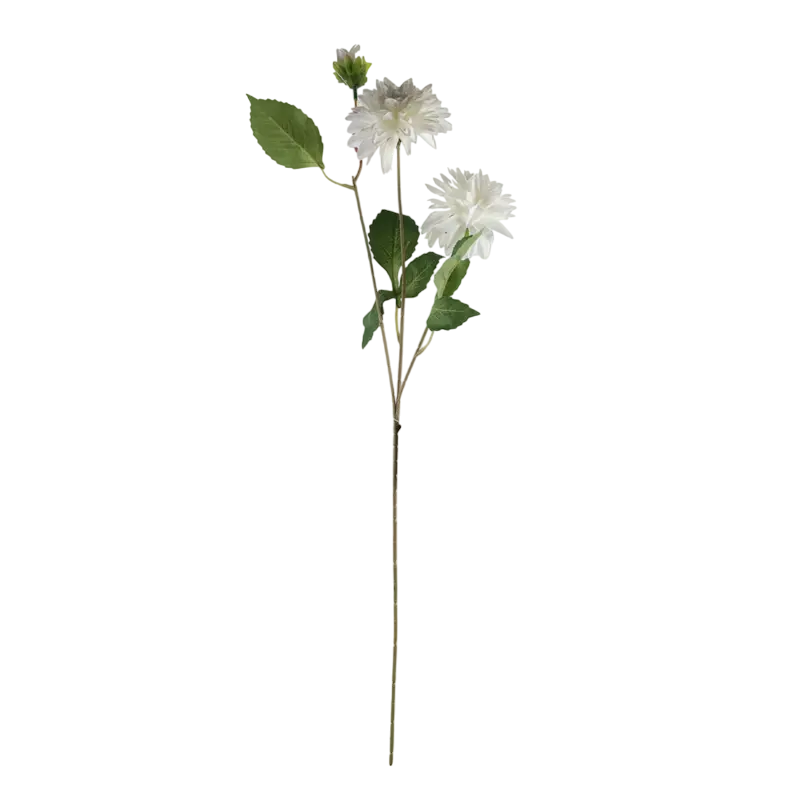 Multi-Chrysantheme aus Stoff – weiß, üppige Blüte – 72 cm – klassisch
