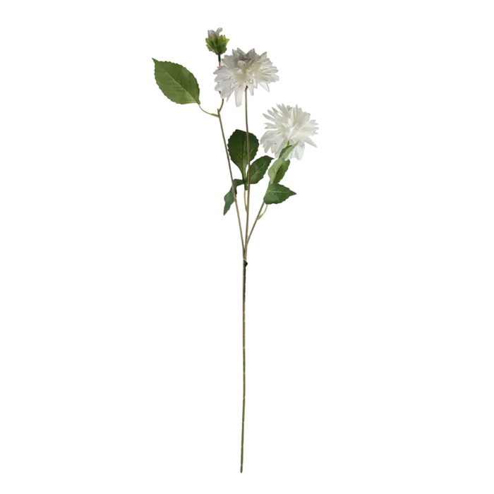 Multi-Chrysantheme aus Stoff – weiß, üppige Blüte – 72 cm – klassisch