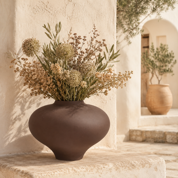 Vase Nomsa — Statement-Vase Fudge Matt, handgefertigt in Portugal
