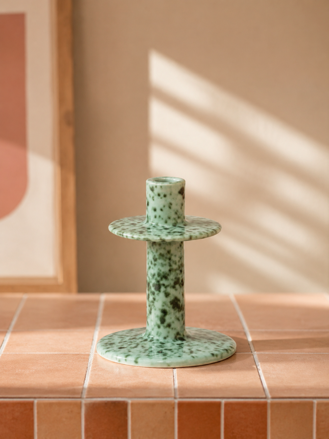 Kerzenhalter Aiden — Sea Foam mit Reactive Glaze