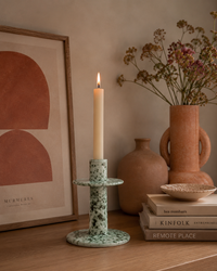 Kerzenhalter Aiden — Sea Foam mit Reactive Glaze