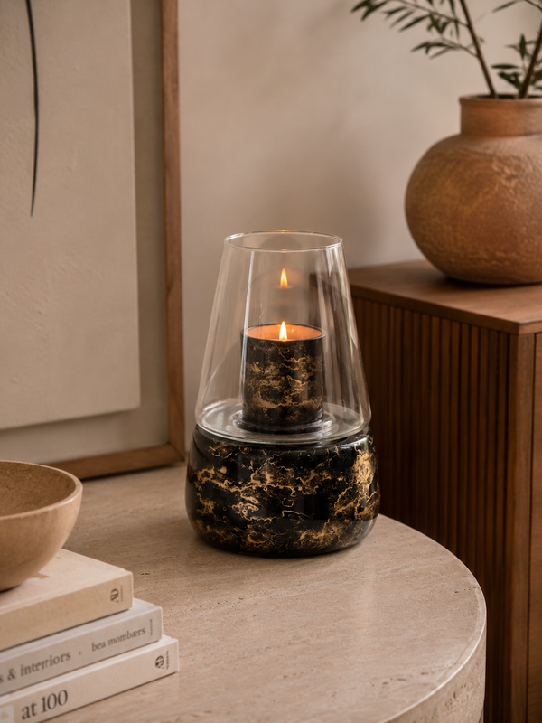Duftlampe Schwarz — Glas Marmor