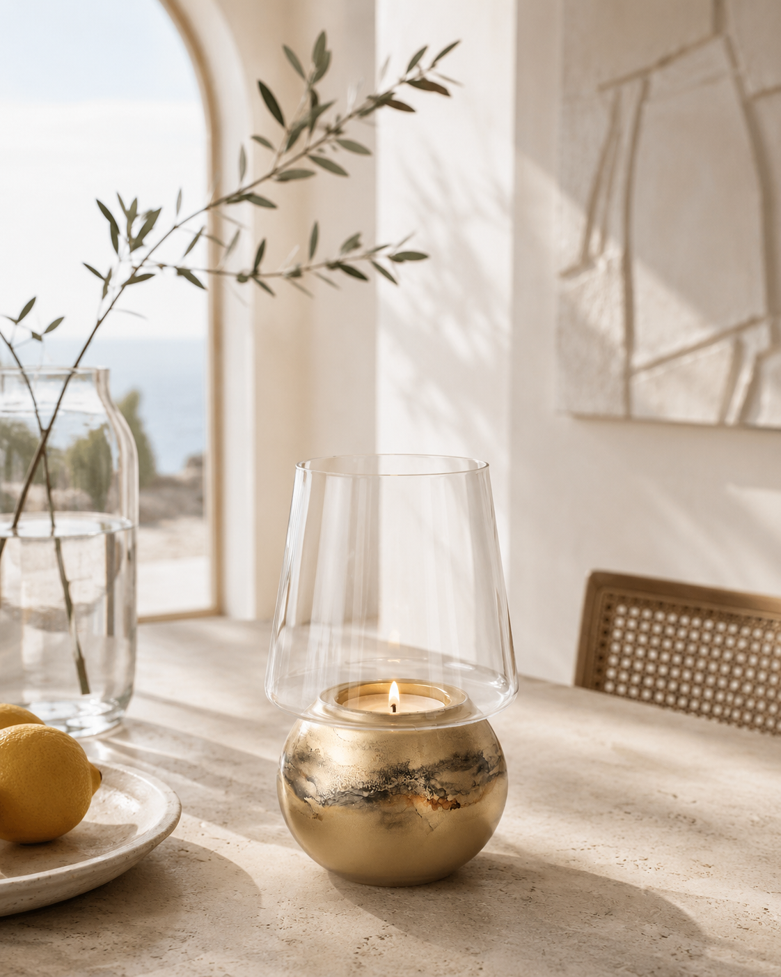 Duftkerze Gold Marmor — Groß