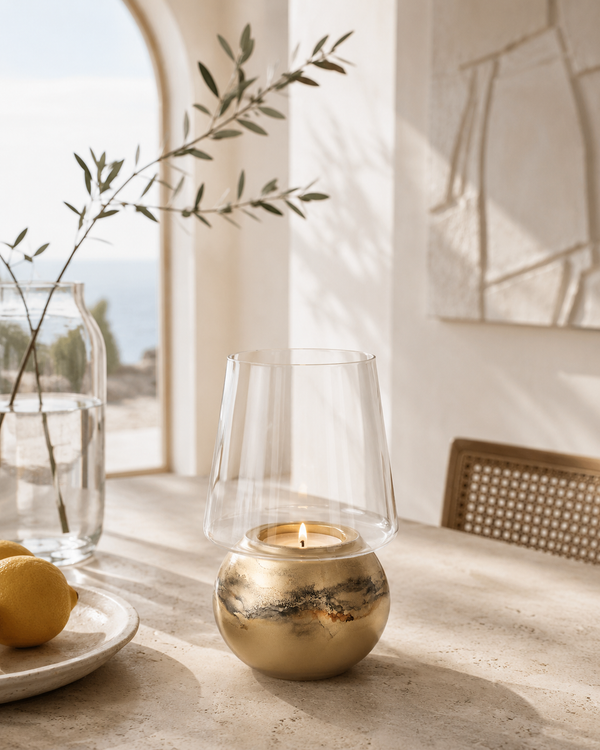 Duftkerze Gold Marmor — Groß