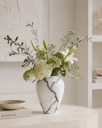 Vase Ice — mattes Glas Marmor 27 cm