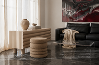 Pouf Cinco Tweed-Baumwolle — Camel, gestapelt