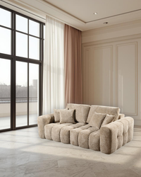 Paros 3-Sitzer Sofa Stone — skulpturale Weichheit