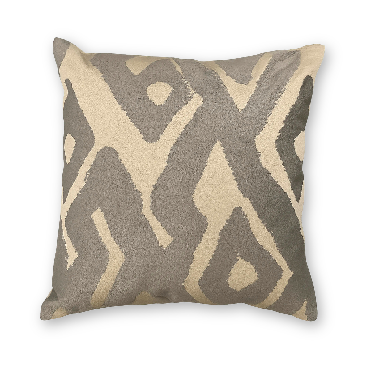 Zierkissen – Strukturstoff & Rautenoptik – 50x50 cm – Taupe/Braun