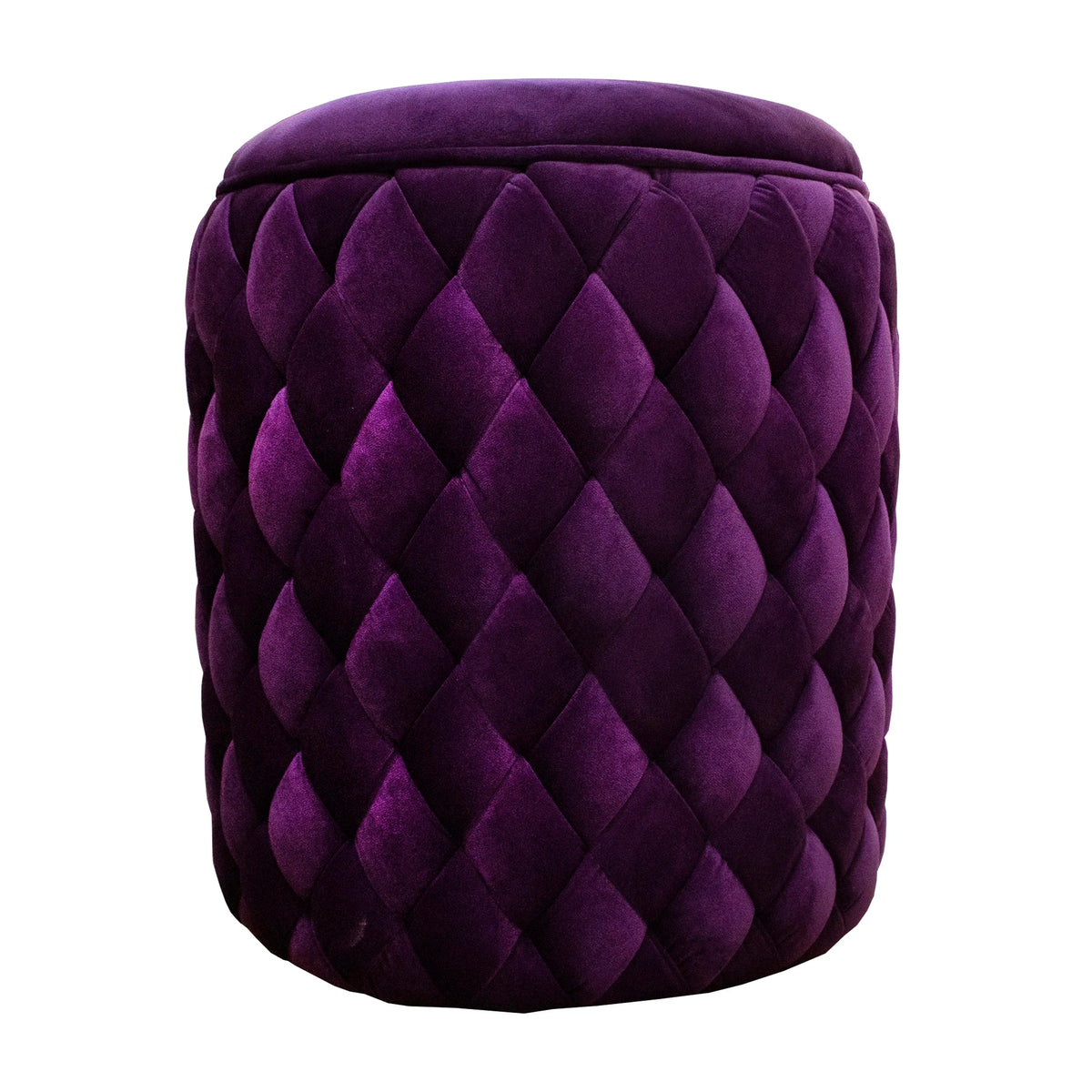 Samt-Hocker in Magenta & weiteren Farben – 40×40×48 cm – weich & elegant – gewebt & vielseitig