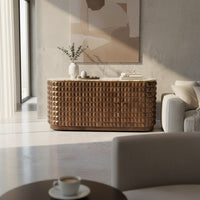 Graz Sideboard dunkles Holz 154 — warme Großzügigkeit
