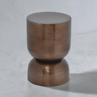 Milou Beistelltisch Metallic Braun Ø30 — Vintage-Eleganz