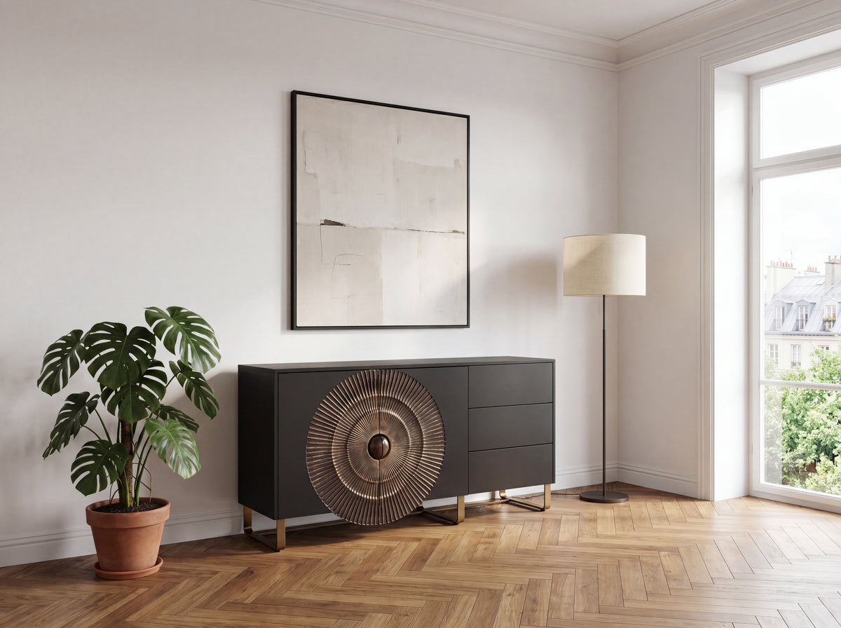 Brass Eclipse Sideboard Gold 150 — festliche Strahlkraft