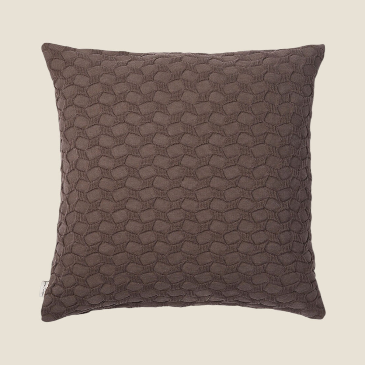 Kissenbezug Ella — Jacquard Dunkelbraun 50 × 50 cm
