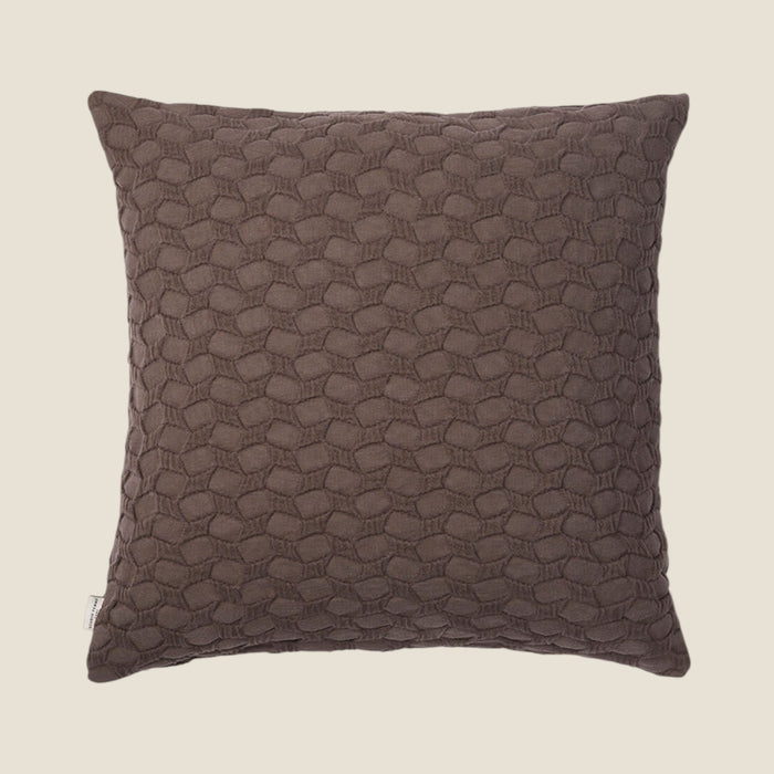 Kissenbezug Ella — Jacquard Dunkelbraun 50 × 50 cm