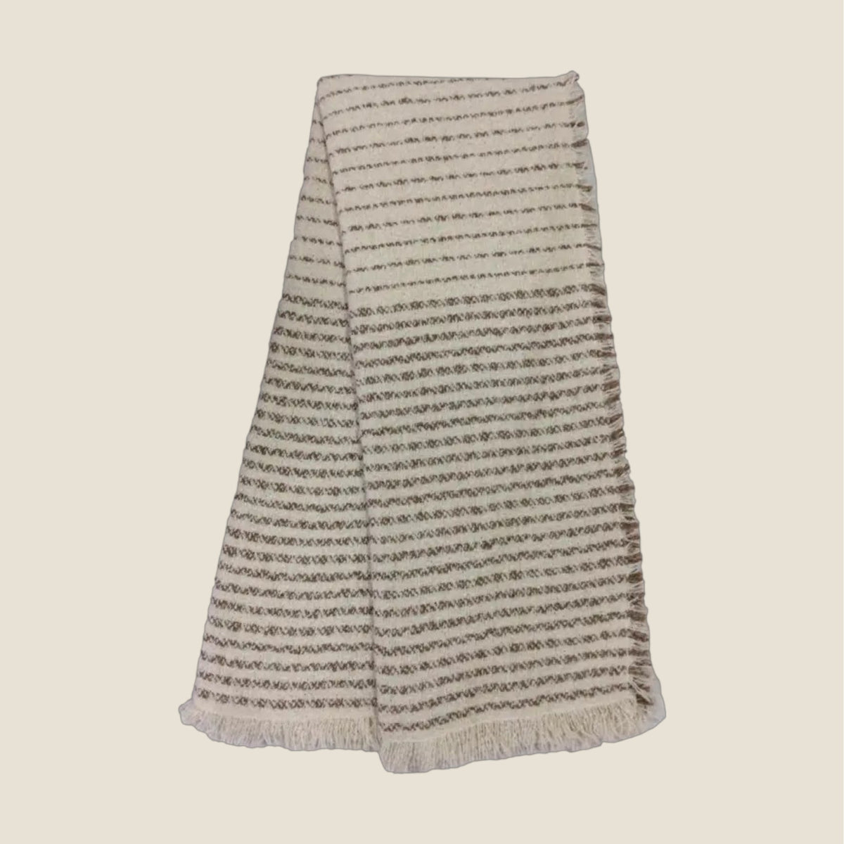 Plaid Lina Baumwoll-Mix Creme — leichter Streifen-Look
