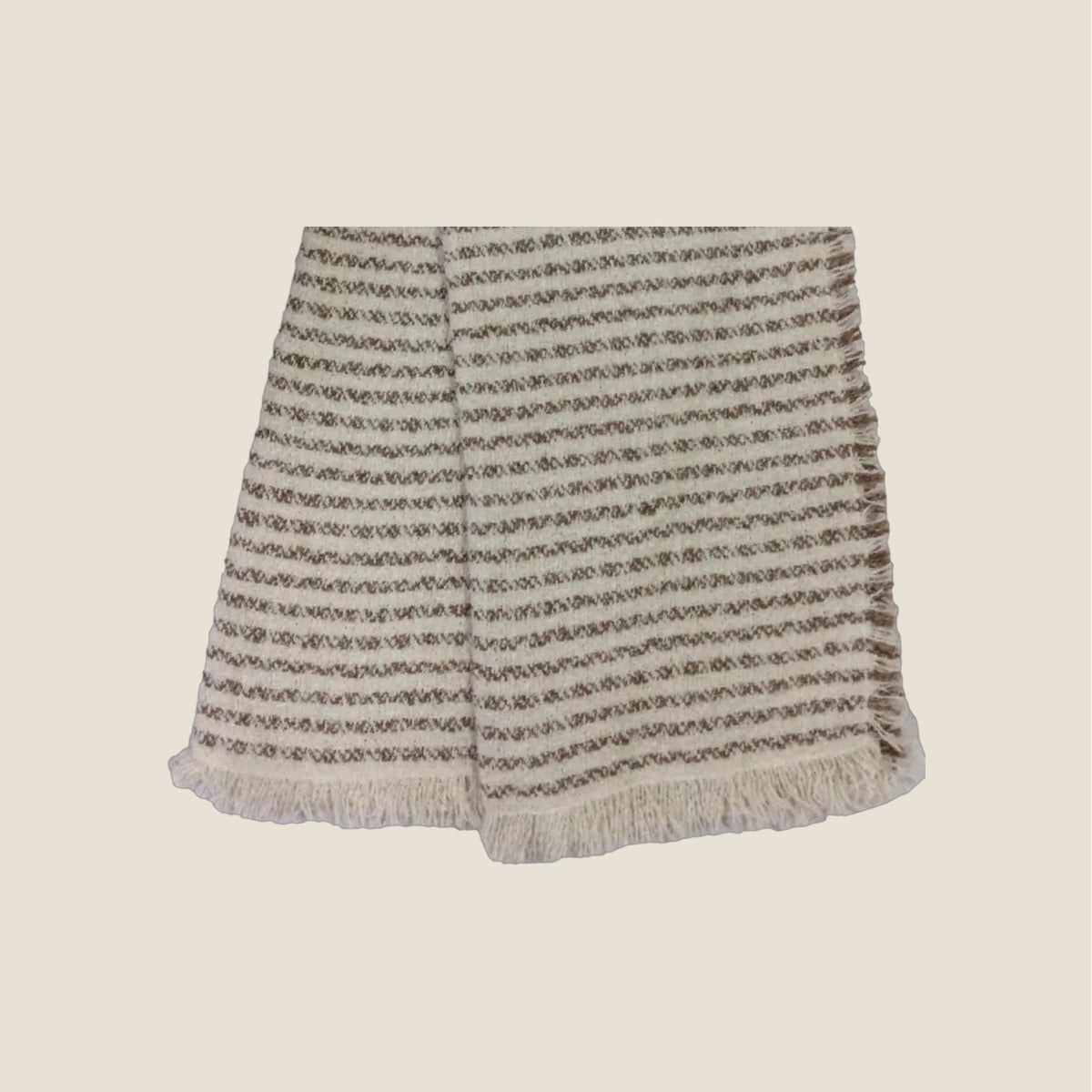 Plaid Lina Baumwoll-Mix Creme — leichter Streifen-Look