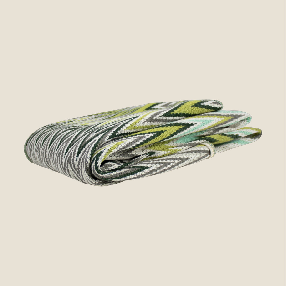 Plaid Selva Baumwolle — Chevron Grün & Schwarz