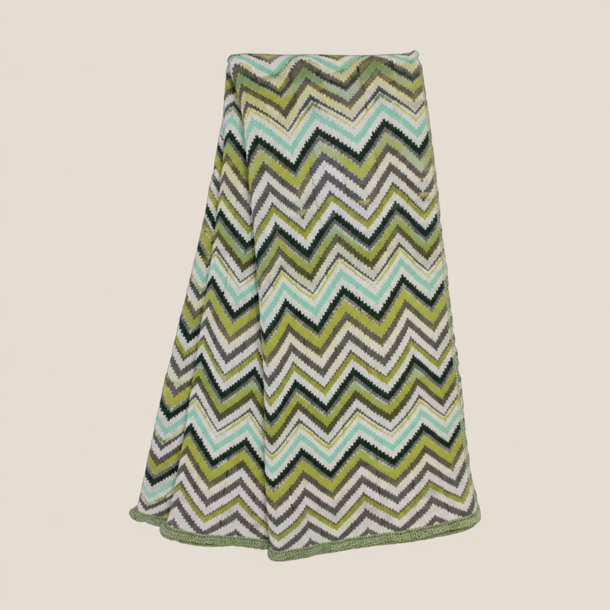 Plaid Selva Baumwolle — Chevron Grün & Schwarz