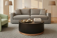 Black Oak Couchtisch Matt Gold 90×90 — großzügige Eleganz