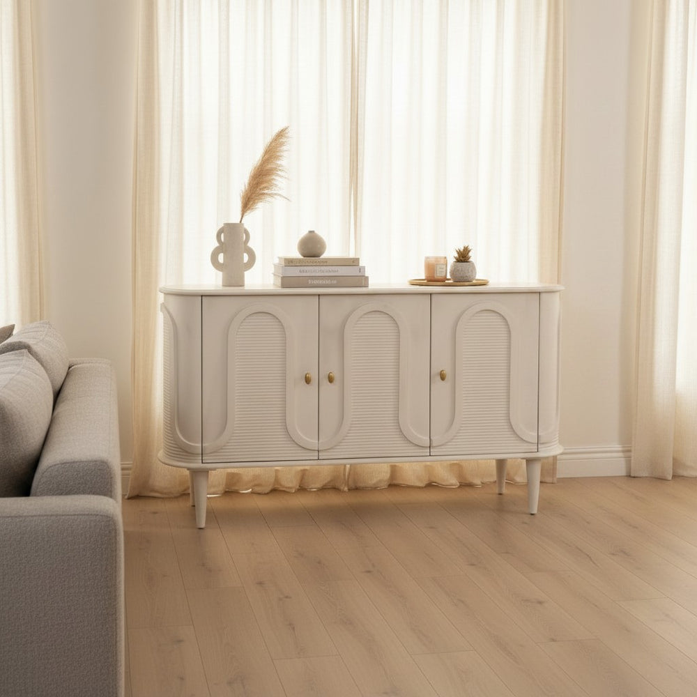 Curves Sideboard Whitewash Mango 153 — skulpturale Weichheit