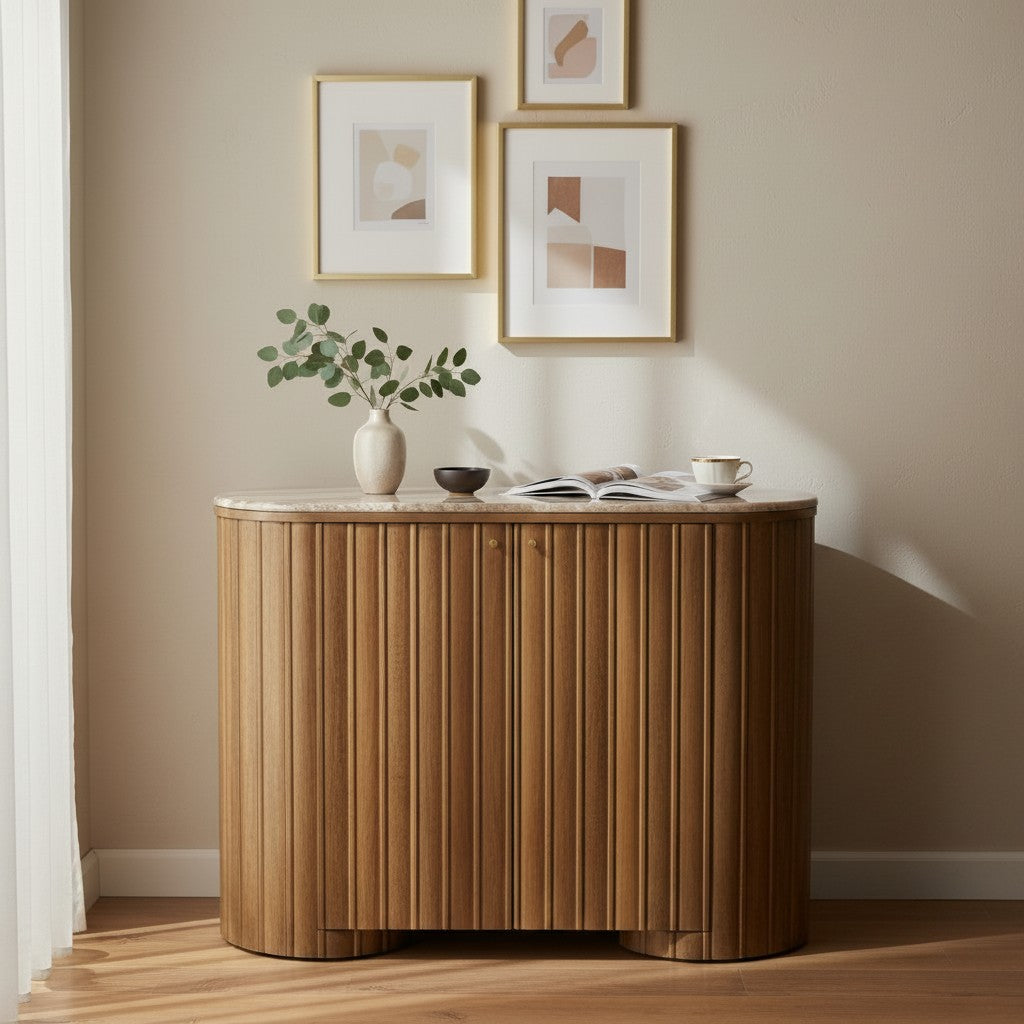 Linz Sideboard dunkles Holz 110 — kompakte Eleganz