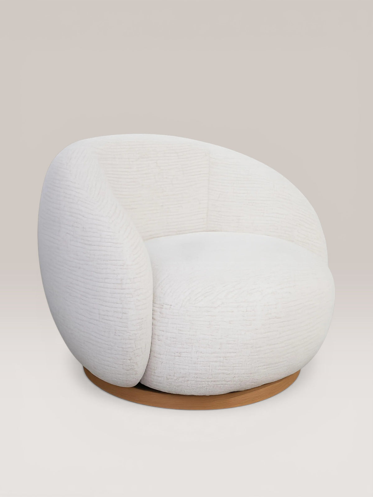 Vivienne Drehsessel Cream — Bouclé Strukturstoff